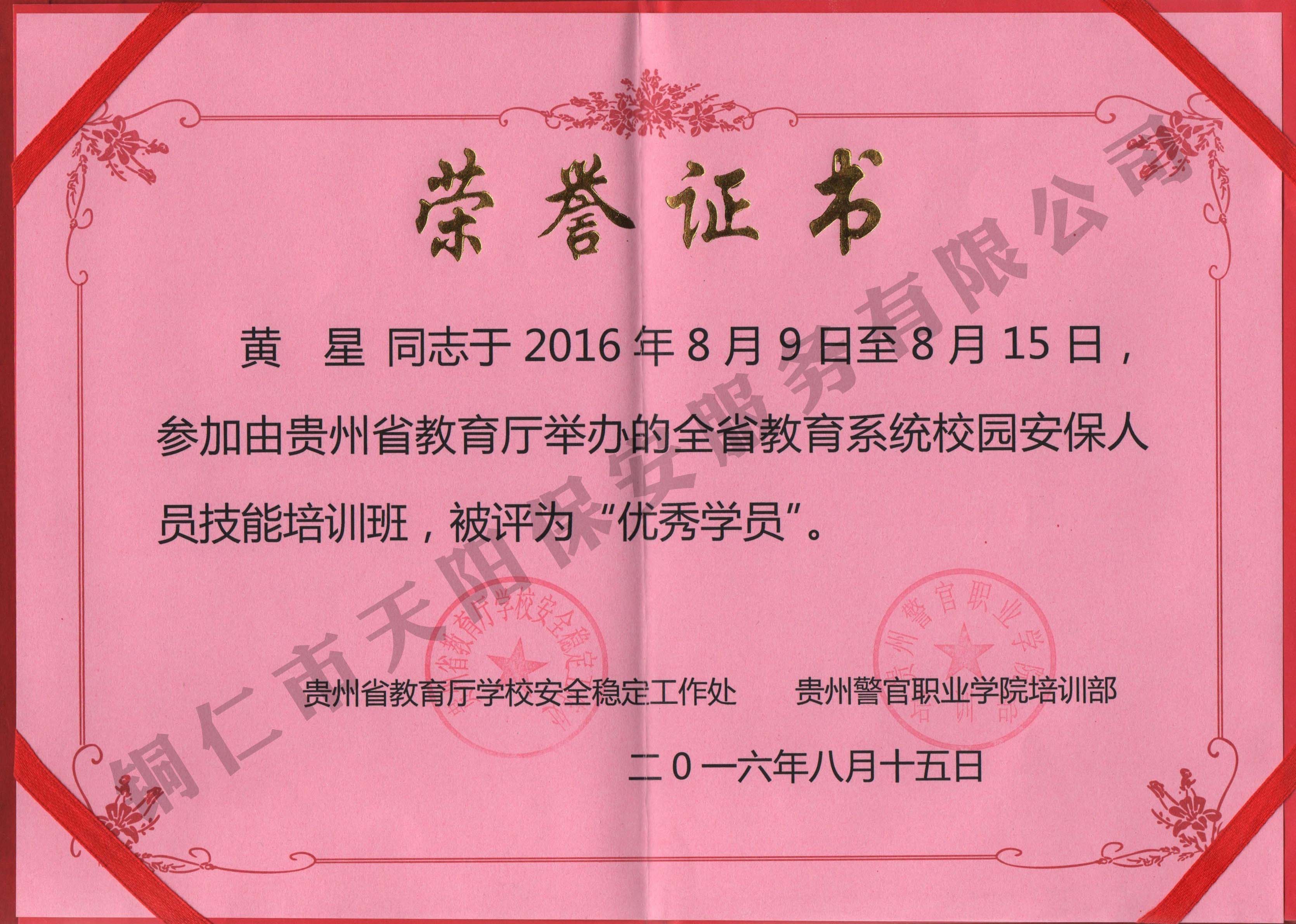 榮譽(yù)證書(shū)